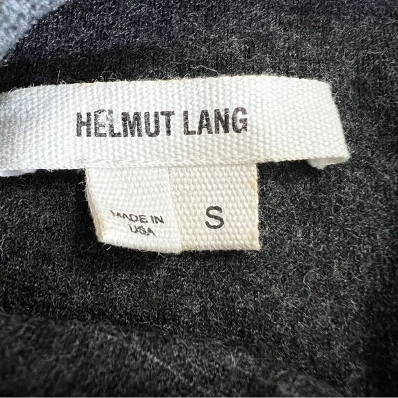Helmut Lang Sonar Wool Gray Asymmetric Cowl Neck Fitted Sleeveless Dress S - Picture 11 of 14